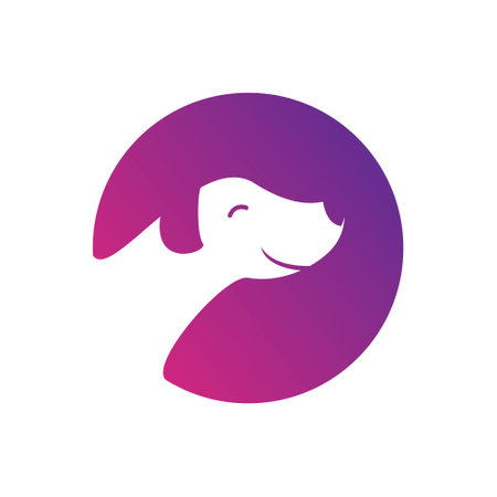 Doodle dog logo template vector icon design. Pet shop logo.のイラスト素材