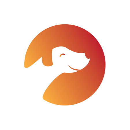 Cute dog logo design. Pet care vector logo. Pet logo.のイラスト素材