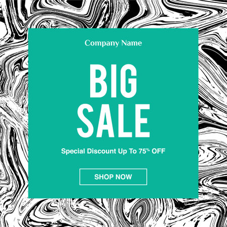 Big sale banner template design. Black and white abstract background. Vector illustration.のイラスト素材