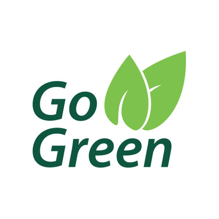 Go green logo design template. Vector illustration for your graphic design.のイラスト素材