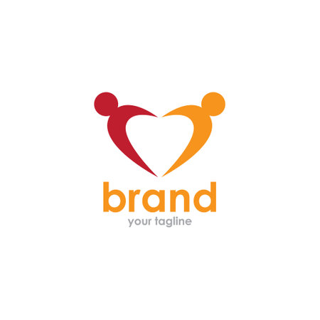 Illustration design of logotype business people love symbol vector icon templateのイラスト素材