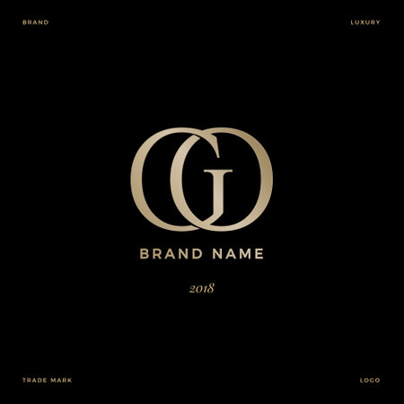 Alphabetical logo design and typography vector. Initials logo are linked with a circle.のイラスト素材