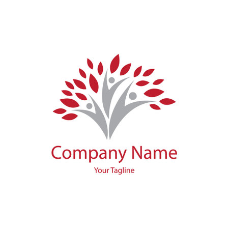 company logo icon element template vector graphic art leafs family tree familyのイラスト素材