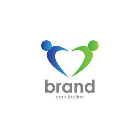 Illustration Vector Graphic of Heart Logo Design Template. Perfect to use for Technology Companyのイラスト素材