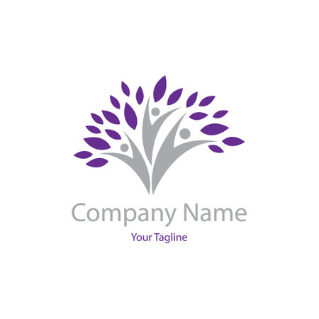 company logo icon element template people tree vector graphic art leafs familyのイラスト素材