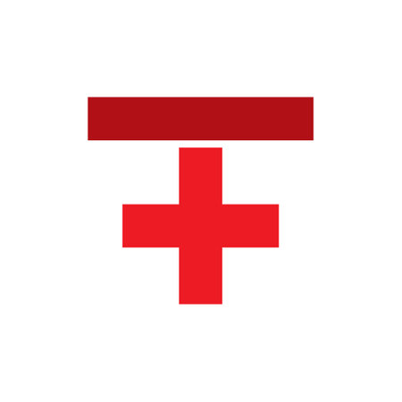Hashtag sign. Red symbol on white background. Flat style. Vector illustration.のイラスト素材