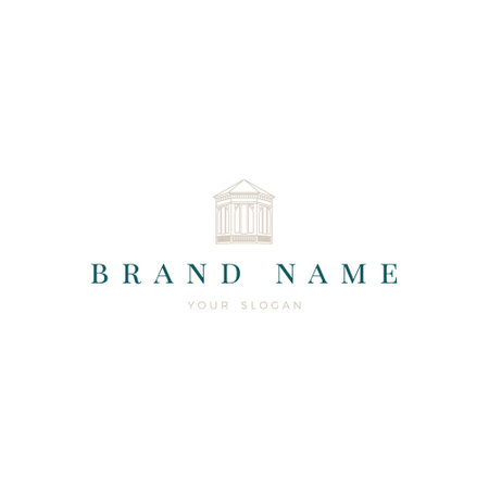 Vector logo design template of a classical greek greek temple.のイラスト素材