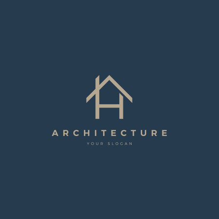 abstract house logo hipster vector icon illustration design template line artのイラスト素材