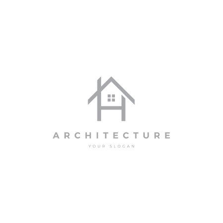 architecture house real estate logo vector icon illustration isolated on white backgroundのイラスト素材