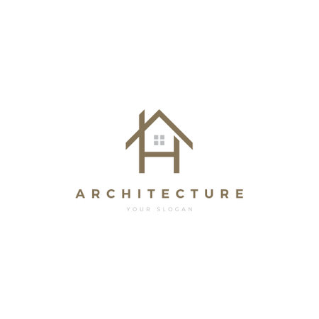 architecture house logo vector icon illustration design isolated on white backgroundのイラスト素材