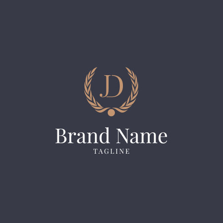Initial Letter D Logo Template Vector Design. Elegant luxury letter D logo designのイラスト素材