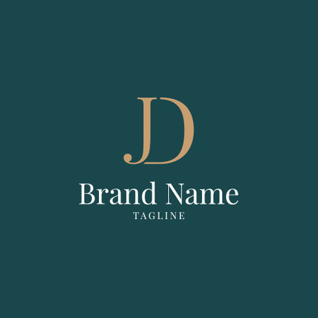 Initial Letter DJ Logo Template Design Vector, Emblem, Design Concept, Creative Symbolのイラスト素材