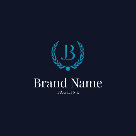 Initial Letter B Logo Template vector icon illustration designabstract luxury circleのイラスト素材