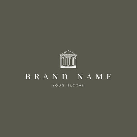 antique building logo vector icon illustration design template isolated on white backgroundのイラスト素材