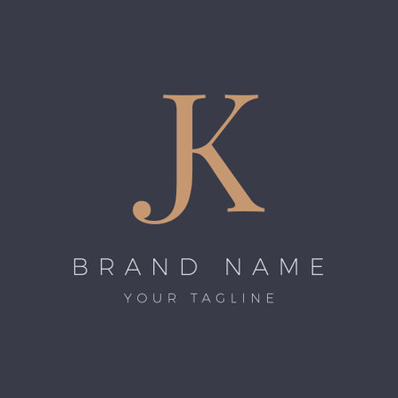Initial Letter JK Logo Template Design Vector, Elegant and Clean Business Logoのイラスト素材