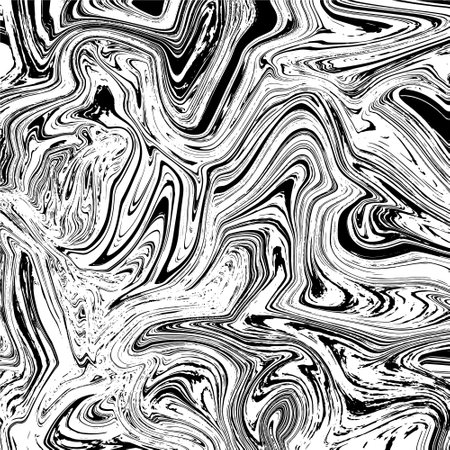 Black and white liquid texture. Ink marble pattern. Vector illustration.のイラスト素材