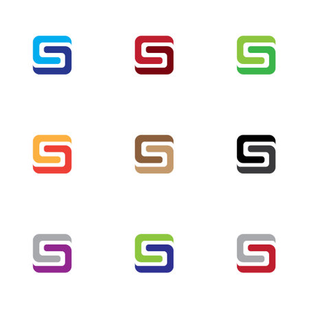 Letter S logo icon design template elements. Set of letter S logo designsのイラスト素材