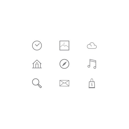 Set of simple icons for web and mobile applications. Vector illustration.のイラスト素材