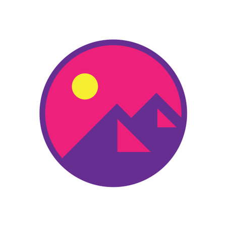 Mountain vector icon, modern design flat style pictogram isolated on white.のイラスト素材