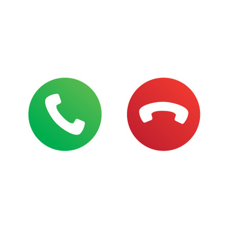 Phone icon. Flat design style modern vector illustration. Red and greenのイラスト素材