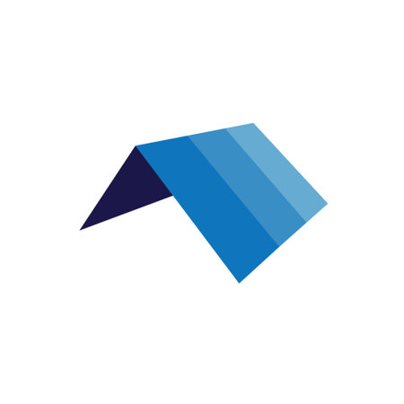 Geometric origami icon design template. Abstract origami symbol.のイラスト素材