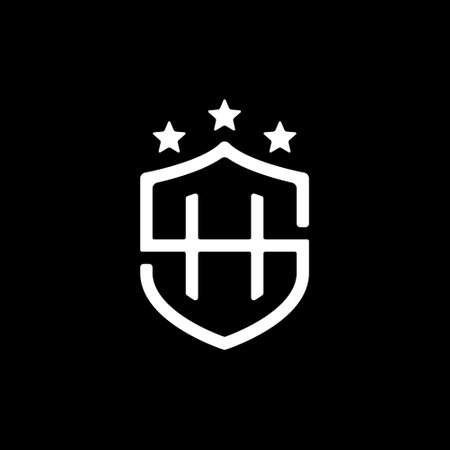 Shield with letter H logo. Shield with letter H logo design.のイラスト素材