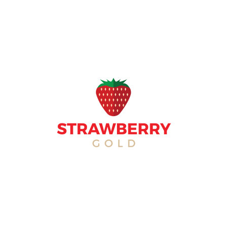 strawberry logo vector icon illustration design template isolated on white backgroundのイラスト素材