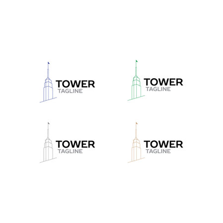 Set of Skyscraper Logo Template vector icon Business Illustration designのイラスト素材