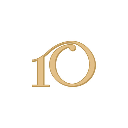10 Years Anniversary Celebration Vector Template Design Illustration Gold Elegantのイラスト素材