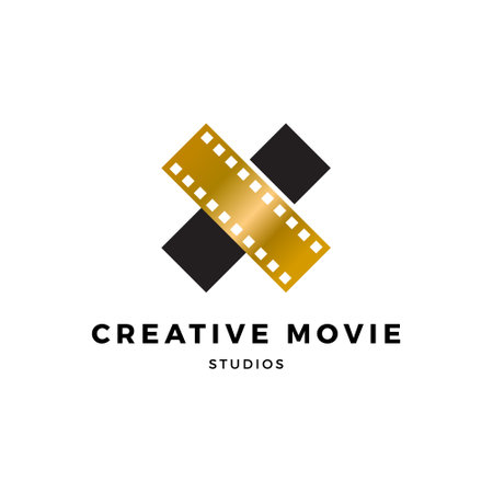 Creative Movie Film Logo Vector Template Design. Movie Film Logo Templateのイラスト素材