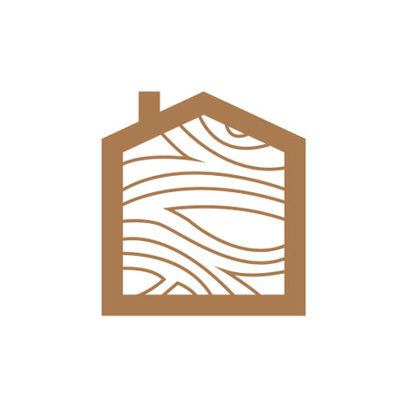 Wooden house icon vector design template. Home symbol or logo.のイラスト素材