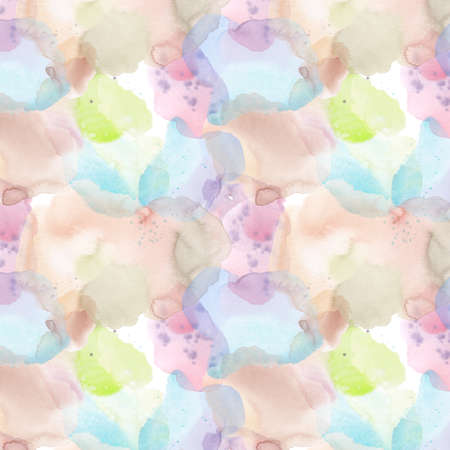 Watercolor stains pattern in delicate colors. Abstract background for wrapping paper, textiles, creating different postcards and other printed products.の写真素材