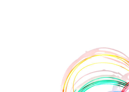 Isolated on white background, light overexposed semicircles in the bottom corner. Empty space for...