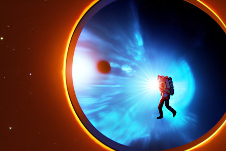 Astronaut in space. Conceptual image. - AI Generatedの素材