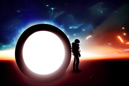 Astronaut in outer space. - AI Generated Space backgroundの素材