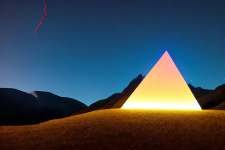 - AI Generated a pyramid and a starry sky in the backgroundの素材