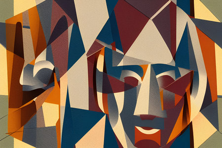 Abstract colorful background with geometric shapes in low poly style. - AI Generatedの素材