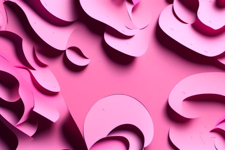 abstract background with pink curved lines in the shape of a heartの素材
