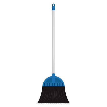 Broom cartoon illustration, vector design, isolated on white backgroundのイラスト素材