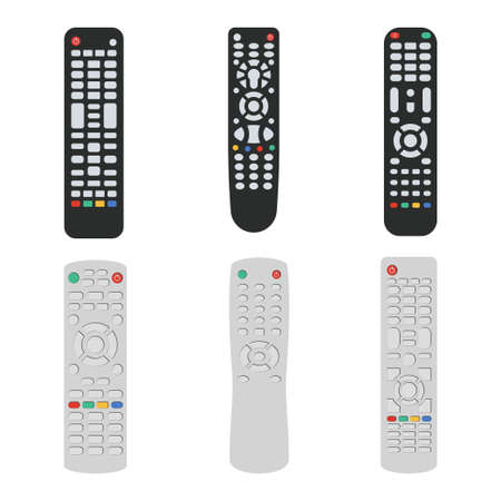 Vector illustration of TV remote control, flat icon, bundle icon designのイラスト素材