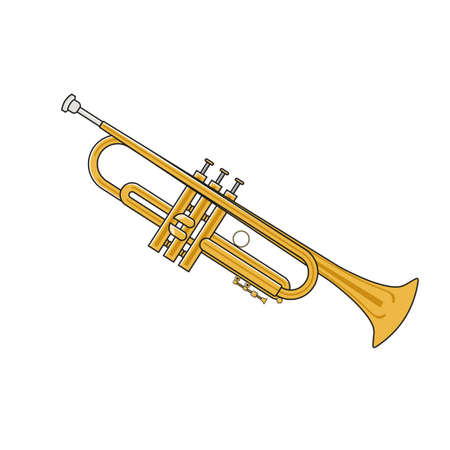 Vector illustration of trumpet isolated on white backroundのイラスト素材
