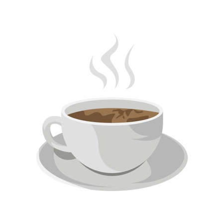 Cup of fresh coffee. vector illustration. decorative design for cafeteria, posters, banners, card. isolated on white backgoundのイラスト素材