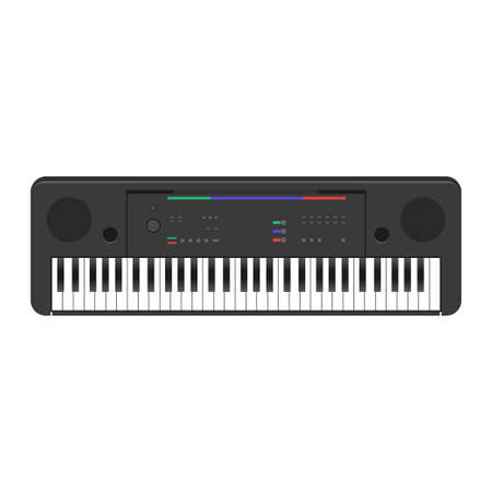 Vector illustration of Piano or organ isolated on white backgroundのイラスト素材
