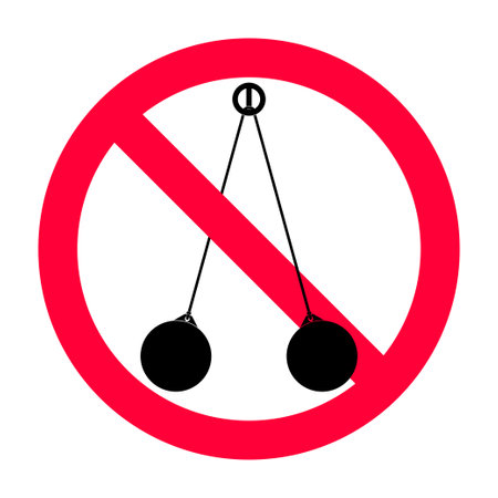 Do not play lato lato sign, children's game that is currently viral in Indonesia, vector illustration, isolated on white backgroundのイラスト素材