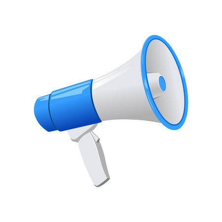 vector illustration of a megaphone on white background, retro megaphone, vintage designのイラスト素材