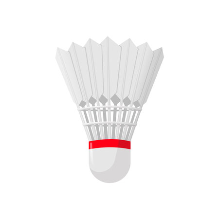 Shuttlecock isolated on white, sport equipment, badminton, vector illustrationのイラスト素材