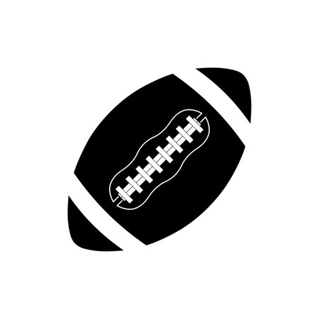 American footbal ball simple illustration, isolated on white background, silhouette designのイラスト素材