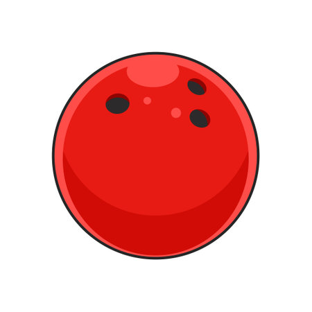 Red Bowling Ball isolated on white background, Vector illustration, realistic design, ballのイラスト素材