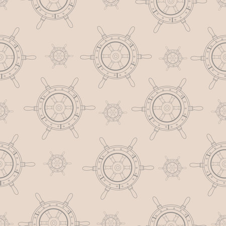 Cape Town history, Seamless pattern with  Ships and vineyards .Vector illustration.のイラスト素材