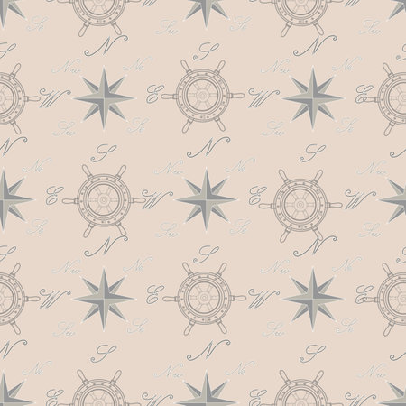 Cape Town history, Seamless pattern with  Ships and vineyards .Vector illustration.のイラスト素材
